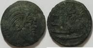 Thrakien AE 20 mm Kopf des Pan Rs. Greifenprotom links, darunter Stör -