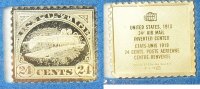 Franklin Mint 24 Cent Silberprägung 2 Cent Briefmarke von 1918 st 30.37 £ Tax included +  12.57 £ shipping