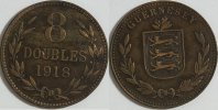 Guernsey 8 Doubles 1918 ss 7.29 £ Tax included +  7.80 £ shipping