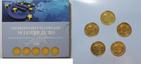 Bund 5 x 2 € vergoldet 10 Jahre Euro vergoldet kommpletter Satz -