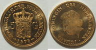 Niederlande 5 Gulden 1979 .585 Goldmünze zum 70. Geburtstag Königin Juliana unc mit Zertifikat