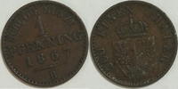Preußen 1 Pf 1867 B Wilhelm I ss 3.47 £ Tax included +  7.80 £ shipping