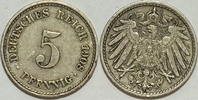Kaiserreich 5 Pf 1908 F ss 0.87 £ Tax included +  7.80 £ shipping