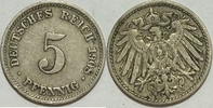 Kaiserreich 5 Pf 1908 D ss 0.87 £ Tax included +  7.80 £ shipping