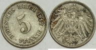 Kaiserreich 5 Pf 1912 F ss 0.87 £ Tax included +  7.80 £ shipping