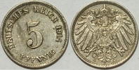 Kaiserreich 5 Pf 1914 F ss 0.87 £ Tax included +  7.80 £ shipping