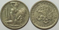 Tschechoslowalei 1 Krone 1922 vz 6.07 £ Tax included +  7.80 £ shipping