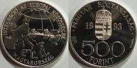 500 Forint 1993 Ungarn in Europa-Kettenbrücke Proof