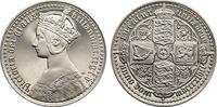 Great Britain Victoria Gothic, Plain edge, Pobjoy Mint, Crown 1847 UNC Proof