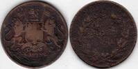 India 1835 East India Company copper Quarter Anna -