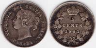 Canada 1901 1901 Canadian silver Queen Victoria five cents (UK7)  29.78 £  +  40.95 £ shipping