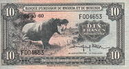 Rwanda Burundi 10 Francs P.2 -