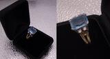 Aquamarin-Goldring mit Brillanten  Expertise Dr. Heide Rezepa-Zabel vintage