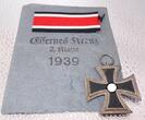 3.Reich 1933-1945 Eisernes Kreuz 2.Klasse 1939 am Band mit Verleihungstüte (52)  -Selten-