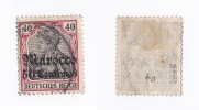 Dt. Auslandspostämter - Marokko 50C auf 40Pf Deutsche Auslandspostämter -Marokko "50 Centimes auf 40 Pfennig"- gest., geprüft -