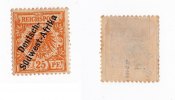 Deutsches Reich - Deutsch-Südwestafrika 25Pf Deutsches Reich - Deutsch-Südwestafrika 25 Pfennig, geprüft mit Falz -