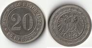 Kaiserreich 20 Pfg 1890 A Kursmünze vz-st 84.96 £  +  12.57 £ shipping