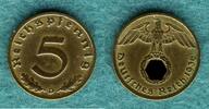 Drittes Reich 5 Reichspfennig 1936 D J.363 ss 42.48 £  +  8.58 £ shipping