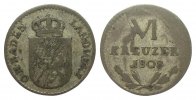 Altdeutschland bis 1871 Baden 6 Kreuzer 1808 fast sehr schön 13.02 £ Tax included +  12.15 £ shipping
