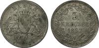 Altdeutschland bis 1871 3 Kreuzer Baden 1867 vorzüglich - Stempelglanz 21.69 £ incl. VAT., +  12.15 £ shipping