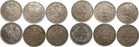Kaiserreich 6 St&uuml;ck 1 Mark 1904 ADEFGJ ca. sehr sch&ouml;n 66.86 &pound;  +  24.54 &pound; shipping