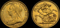 GREAT BRITAIN 1893 VICTORIA, 1893 GOLD TWO POUNDS  2,700.00 £  +  12.00 £ shipping