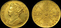 GREAT BRITAIN ANNE, 1709 GOLD GUINEA, MS 63+ *TOP OF THE POP*  1709 