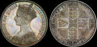 Great Britain 1847 VICTORIA, 1847 SILVER PROOF GOTHIC CROWN, PF 63  29,000.00 £  +  15.00 £ shipping