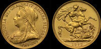 GREAT BRITAIN 1893 VICTORIA, 1893 GOLD TWO POUNDS  2,950.00 £  +  12.00 £ shipping
