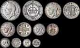 GREAT BRITAIN  GEORGE V, 1927 SILVER PROOF SET WITHIN PLUSH CASE