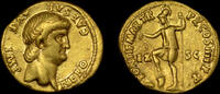 ANCIENT ROME 54-68 AD NERO GOLD AUREUS, NGC GRADED CHOICE VF 5/5
