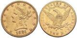 USA 10 $<br> 15,05g<br>fein<br>26,5 mm 1866-1907 Liberty,ohne Münzzeichen Philadelphia 1881 Gold -Archivbild- <b> Anlagegold </b>