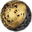 Samoa 5 Dollar <br>24 Karat vergoldet<br>50 mm Ø 2023 Dragon and Phoenix - Spherical Coin 2 oz.Silber, inkl.Zertifikat/Etui/Box, RAR! <b> Antique Finish</b> <br>2 Unzen Silber<br>
