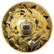 Samoa 5 Dollar <br>24 Karat vergoldet<br>50 mm Ø 2021 Heaven & Hell - Spherical Coin 2 oz.Silber, inkl.Zertifikat und Etui/Box, RAR! <b> Antique Finish</b> <br>2 Unzen Silber<br>