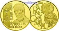 Belgien 100 Euro,<br>15,54g <br>fein<br>29 mm Ø Le Franc Germinal, mit Kapsel im Etui & Zertifikat & Schuber -