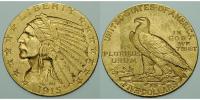 USA 5 $ 7,52g fein 21mm &Oslash; 1913 Indianer, Gold - Archivbild - vz+ 1,288.07 &pound;  +  57.53 &pound; shipping