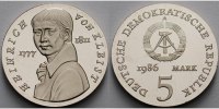 Deutschland, DDR 5 Mark Heinrich von Kleist, Ku.-Ni.,<b>-Archivbild-</b> -