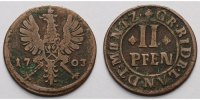 Rietberg, Grafschaft, seit 1764 Fürstentum 2 Pfennig Maximilian Ulrich von Kaunitz 1702 - 1746, Kupfer -