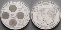 Spanien 30 Euro 10 Jahre Euro Bargeld, inkl. Kapsel -