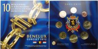 BE-NE-LUX 3,88 3x Kursmünzensatz inkl. 2 Euro Sonderprägung 10 Jahre Euro Bargeld mit Medaille * -