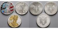 USA 3 x 1 $ Silber Eagle Set mit drei Münzen <b>inkl. Etui & Zertifikat & Schuber</b> -