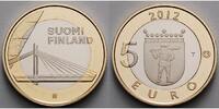 5 Euro 2012 Finnland Kerzenbrücke, Nr. 1/9 Gebäude der Provinzen, inkl.Etui & Schuber PP im Etui
