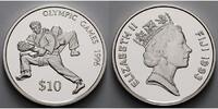 Fidschi-Inseln 10 Dollar Oly. Sommerspiele in Atlanta - Judokämpfer - Kapsel und MDM Zertifikat -