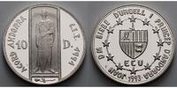 Andorra 31,53 g roh<br> 38 mm Ø ECU / 10 Dinar - Santus Georgius -