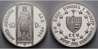 Andorra 31,50 g roh<br> 38 mm Ø ECU / 10 Dinar - Petrus III. -