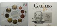 Italien 5,88 Kursmünzensatz + 2 Euro-Gedenkmünze 450.Geburtstag Galileo Galilei (1564 - 2014) -
