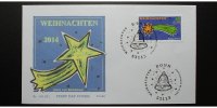 Deutschland 0,60 Cent <br> plus 30 Cent Weihnachten "2014" Ersttagsbrief (FDC) ,<b>nassklebend,</b> Stempel "Glocke" -