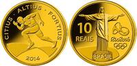 10 Reais 2014 Oly. Sommer Rio 2016 - Laufen 01/04, in orig.Oly. Kapsel m. Zertifikat  Proof Gold