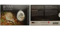 Neuseeland 1 $ Kiwi,<br> 1 oz. -- Great Spotted Kiwi - Apteryx Haastii, -farbig-, -