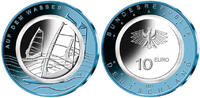 Deutschland 10 Euro Auf dem Wasser-Windsurfen, <br> <b>Prägestätte J, <b>ab sofort lieferbar !</b> -
